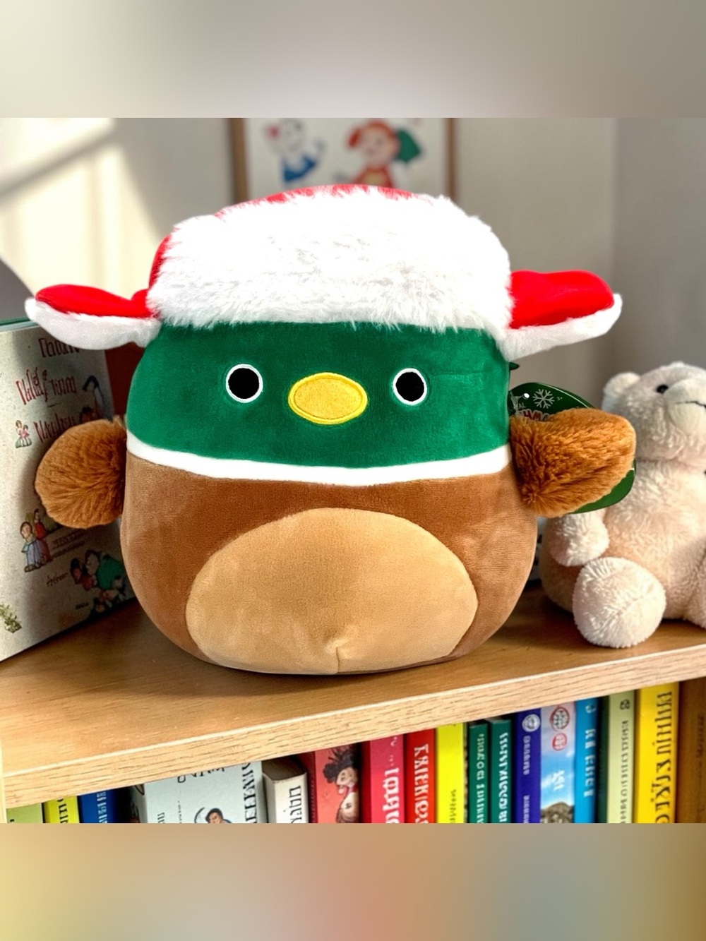Squishmallows Avery Mallard Duck With Trapper Hat Plush 9” NWT Kellytoy